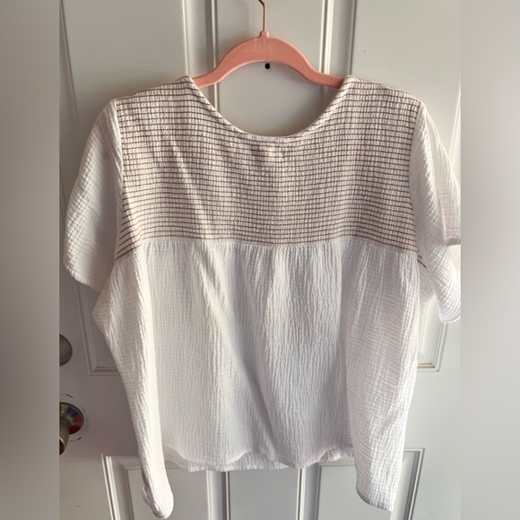 Stitched Embroidered Peasant Top Blouse Roolee size XXL White - Picture 4 of 5